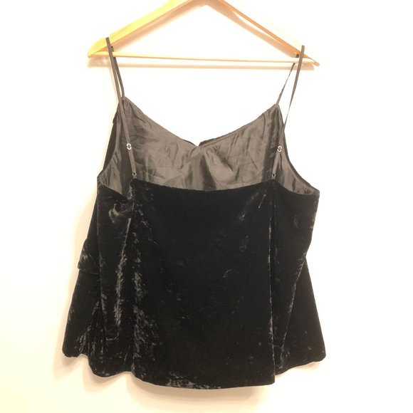 NWT J Crew K2219 Black Crushed Velvet Cami XXL - Picture 3 of 8